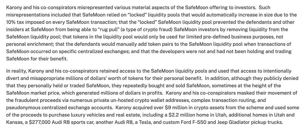 A federal judge has sentenced former CEO of SafeMoon, to 100 months in prison for his role in a multi-million dollar fraud scheme.